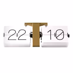 Karlsson KA5601WH Flip Watch No Case White, Brass Metal Stand, White, 8.5 x 36 x 14 cm