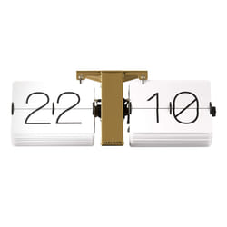 Karlsson KA5601WH Flip Watch No Case White, Brass Metal Stand, White, 8.5 x 36 x 14 cm