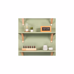 Present Time Boxed Flip Table Clock - BAMBOO