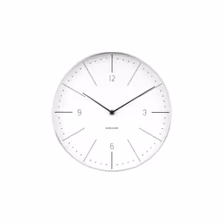 Karlsson KA5682WH, Wall, Round, White, Stainless steel, Adults, Battery