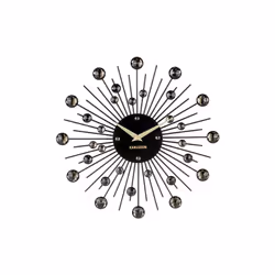 Karlsson Wall Clock Sunburst Medium Black, Wall, Round, Black, Steel, Battery, AA