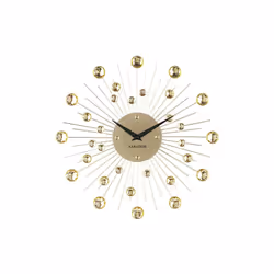 Karlsson Wall Clock Sunburst Medium Gold, Wall, Round, Gold, Steel, Battery, AA