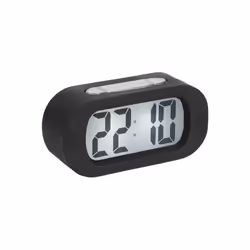 Karlsson Alarm clock Gummy, Quartz alarm clock, Oval, Black, Battery, AAA, Alkaline