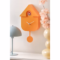 Karlsson Modern Cuckoo Wall Clock - Soft Orange