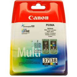 Canon PG37/ CL38 Ink Cartridge Bundle Pack - Black/Colour