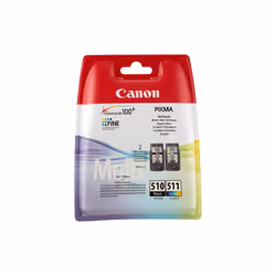 Canon PG-510/CL-511 BK/C/M/Y Ink Cartridge Multipack, Standard Yield, Black, Cyan, Magenta, Yellow, 2 pc(s), 300 pages, Multi ...