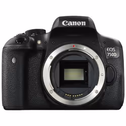 Canon EOS 750D, 24.2 MP, 6000 x 4000 pixels, CMOS, Full HD, Touchscreen, Black