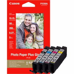 Canon CLI-581XL BK/C/M/Y High Yield Ink Cartridge + Photo Paper Value Pack, Black, Cyan, Magenta, Yellow, 8.3 ml, 8.3 ml, 520 ...
