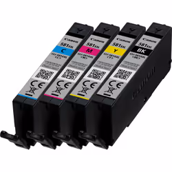 Canon CLI-581XXL BK/C/M/Y High Yield Ink Cartridge Multi Pack, Black, Cyan, Magenta, Yellow, 11.7 ml, 11.7 ml, 858 pages, Mul ...