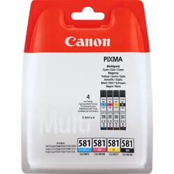 Canon CLI-581 Multipack, Black, Cyan, Magenta, Yellow, 5.6 ml, 5.6 ml, Multi pack