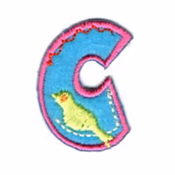 Alphabet Patch Motif Assorted Colours: Letter C - each