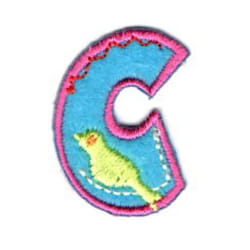 Alphabet Patch Motif  Assorted Colours: Letter C - each