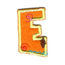 Alphabet Patch Motif  Assorted Colours: Letter E - each