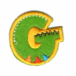 Alphabet Patch Motif  Assorted Colours: Letter G - each