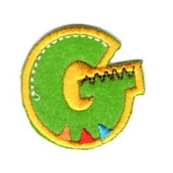 Alphabet Patch Motif  Assorted Colours: Letter G - each