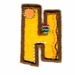 Alphabet Patch Motif  Assorted Colours: Letter H - each