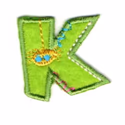 Alphabet Patch Motif  Assorted Colours: Letter K - each
