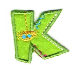 Alphabet Patch Motif  Assorted Colours: Letter K - each