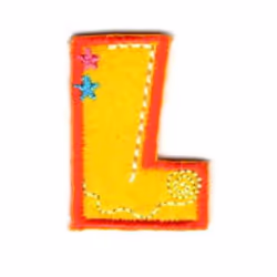 Alphabet Patch Motif  Assorted Colours: Letter L - each