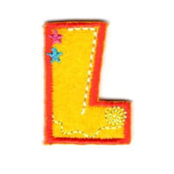 Alphabet Patch Motif  Assorted Colours: Letter L - each