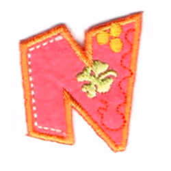 Alphabet Patch Motif  Assorted Colours: Letter N - each