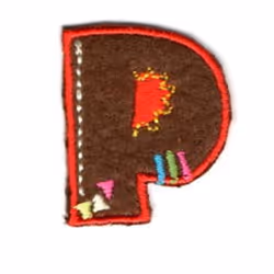Alphabet Patch Motif Assorted Colours: Letter P - each