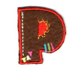 Alphabet Patch Motif  Assorted Colours: Letter P - each
