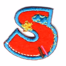 Alphabet Patch Motif  Assorted Colours: Letter S - each