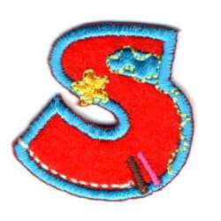 Alphabet Patch Motif  Assorted Colours: Letter S - each