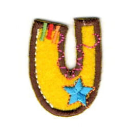 Alphabet Patch Motif  Assorted Colours: Letter U - each