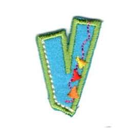 Alphabet Patch Motif  Assorted Colours: Letter V - each