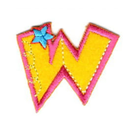Alphabet Patch Motif  Assorted Colours: Letter W - each