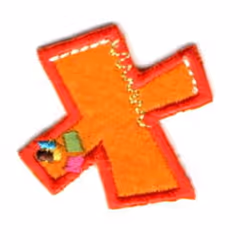 Alphabet Patch Motif Assorted Colours: Letter X - each