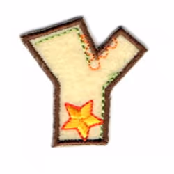 Alphabet Patch Motif  Assorted Colours: Letter Y - each