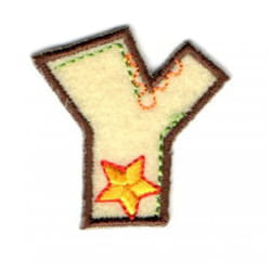 Alphabet Patch Motif  Assorted Colours: Letter Y - each