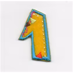 Number Patch Motif  Assorted Colours: Number 1 - each