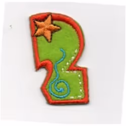 Number Patch Motif  Assorted Colours: Number 2 - each