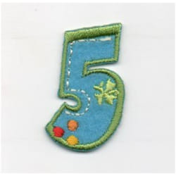Number Patch Motif  Assorted Colours: Number 5 - each