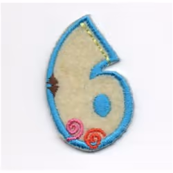 Number Patch Motif  Assorted Colours: Number 6 - each