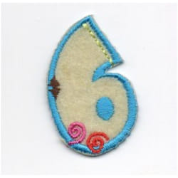 Number Patch Motif  Assorted Colours: Number 6 - each