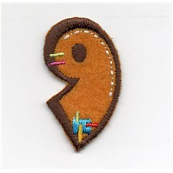 Number Patch Motif  Assorted Colours: Number 9 - each