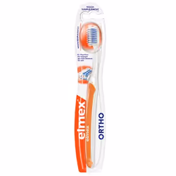 elmex ORTHO, Toothbrush, Adult, Orange, White, Short, 1 pc(s)