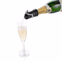 Vacu Vin Champagne Saver, Black, Silver