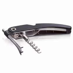 Vacu Vin Single Pull Corkscrew, Black, Stainless steel, Plastic, Stainless steel, 38 mm, 19 mm, 135 mm