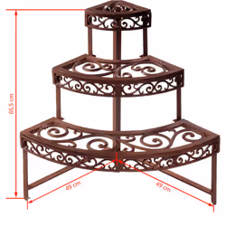 Esschert Design Etagere Quarter Round BPH32 Cast Iron 3 Tiers Plant Stands