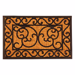 Esschert Design Rubber doormat/coir S, Rubber mat, Indoor/outdoor, Oval, Black, Brown, Pattern, Coir