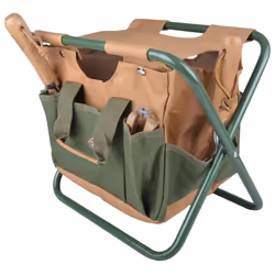 Esschert Design Garden Tool Bag and Stool Outdoor Patio Storage Seat GT01