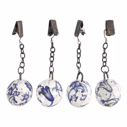 Esschert Design AC99, Tablecloth clip, Blue, Ceramic, Metal, 4 pc(s), 32 mm, 32 mm