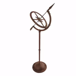 Esschert Design Cast iron sundial on tall foot, Brown, Cast iron, 1 pc(s), 245 mm, 320 mm, 930 mm
