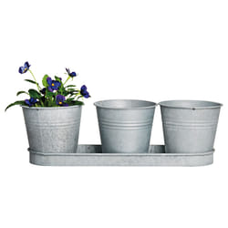 Esschert Design Old zinc 3 pots on a sauce